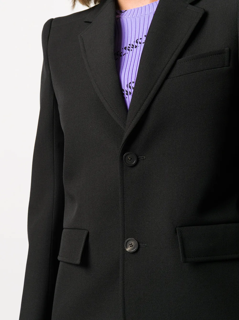 Balenciaga Blazer met enkele rij knopen Zwart