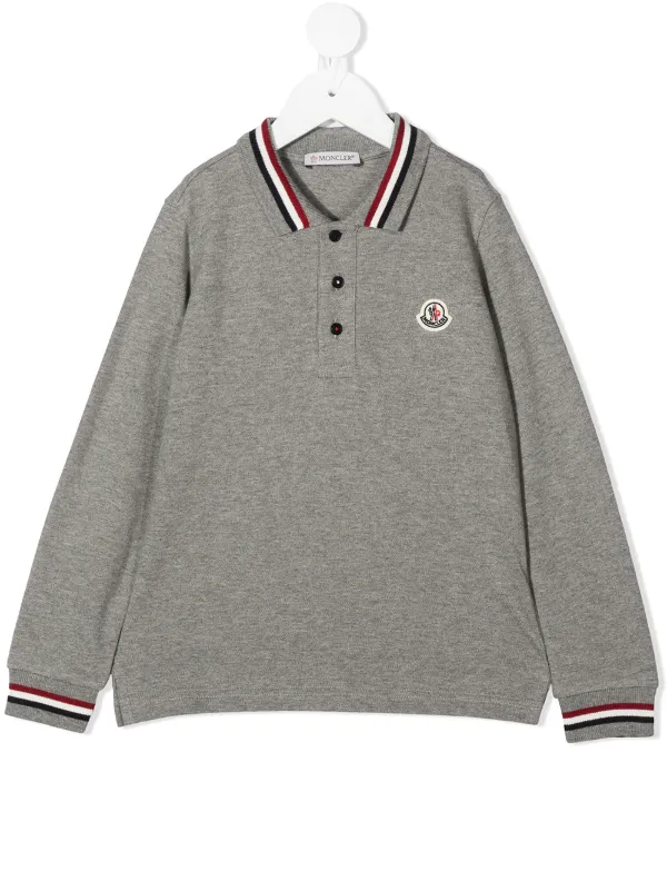 moncler long sleeve polo white