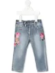 Image 1 of Monnalisa embroidered slim fit jeans