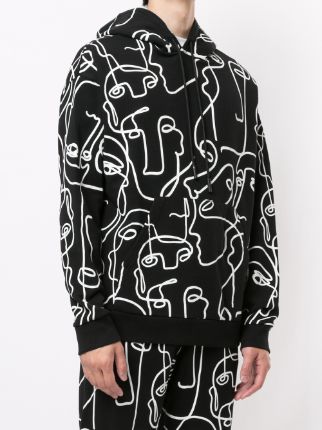 faces print hoodie展示图