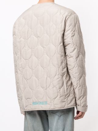 logo-embroidered quilted jacket展示图