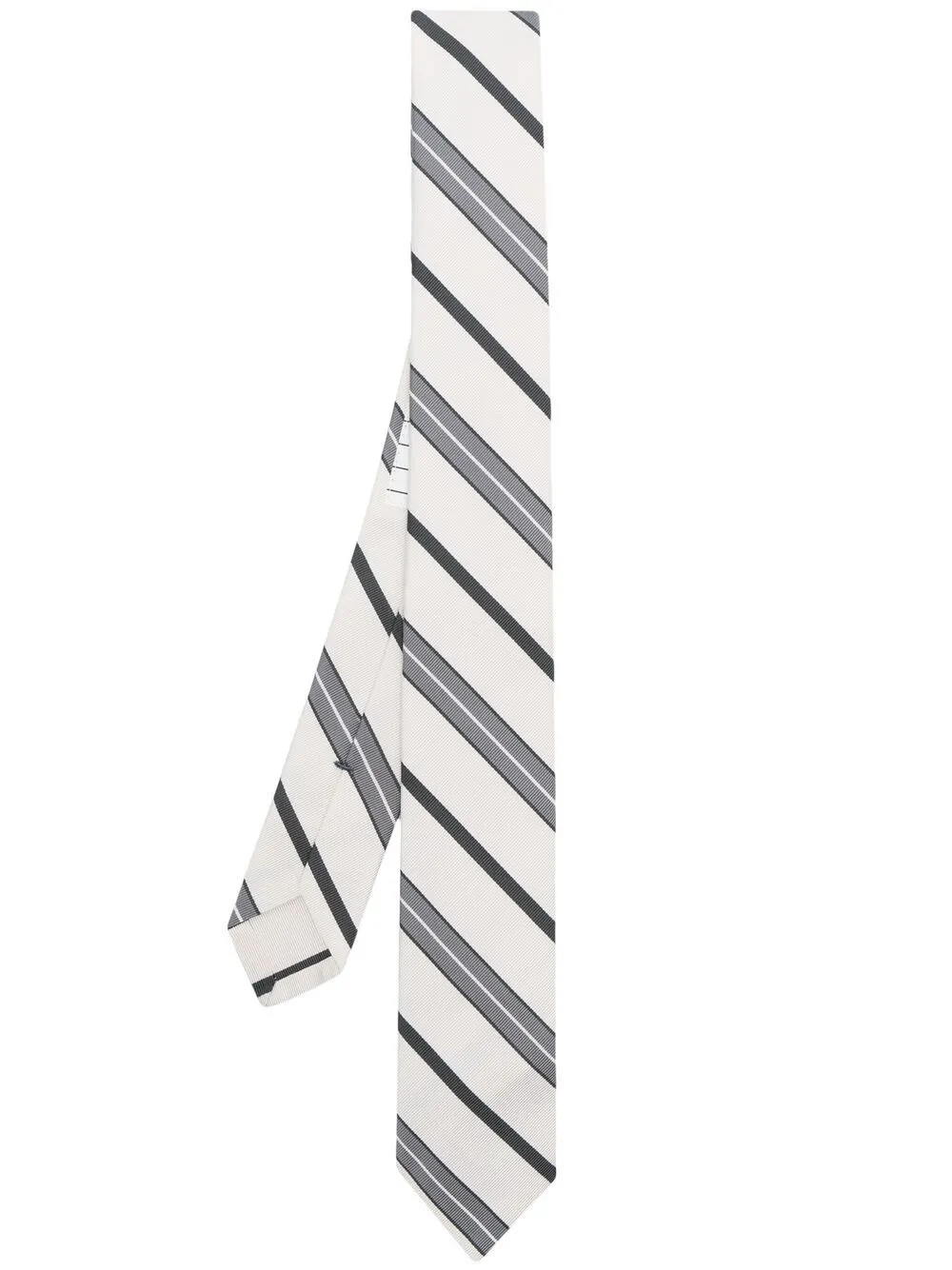 

Thom Browne diagonal striped tie - 035 NATURAL/GREY