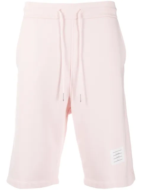 Thom Browne logo patch track shorts