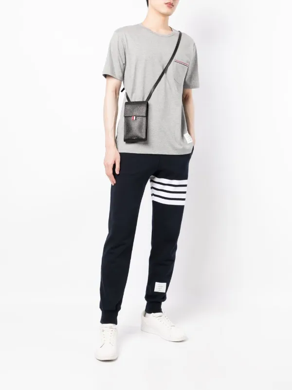 Thom Browne pebble-grain Crossbody Phone Holder | Black | FARFETCH