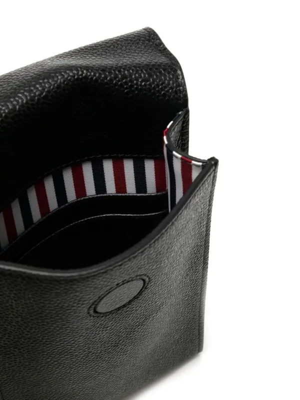 Thom Browne pebble-grain Crossbody Phone Holder | Black | FARFETCH