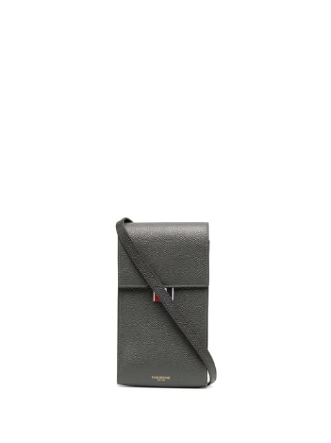Thom Browne pebbled calf leather phone holder