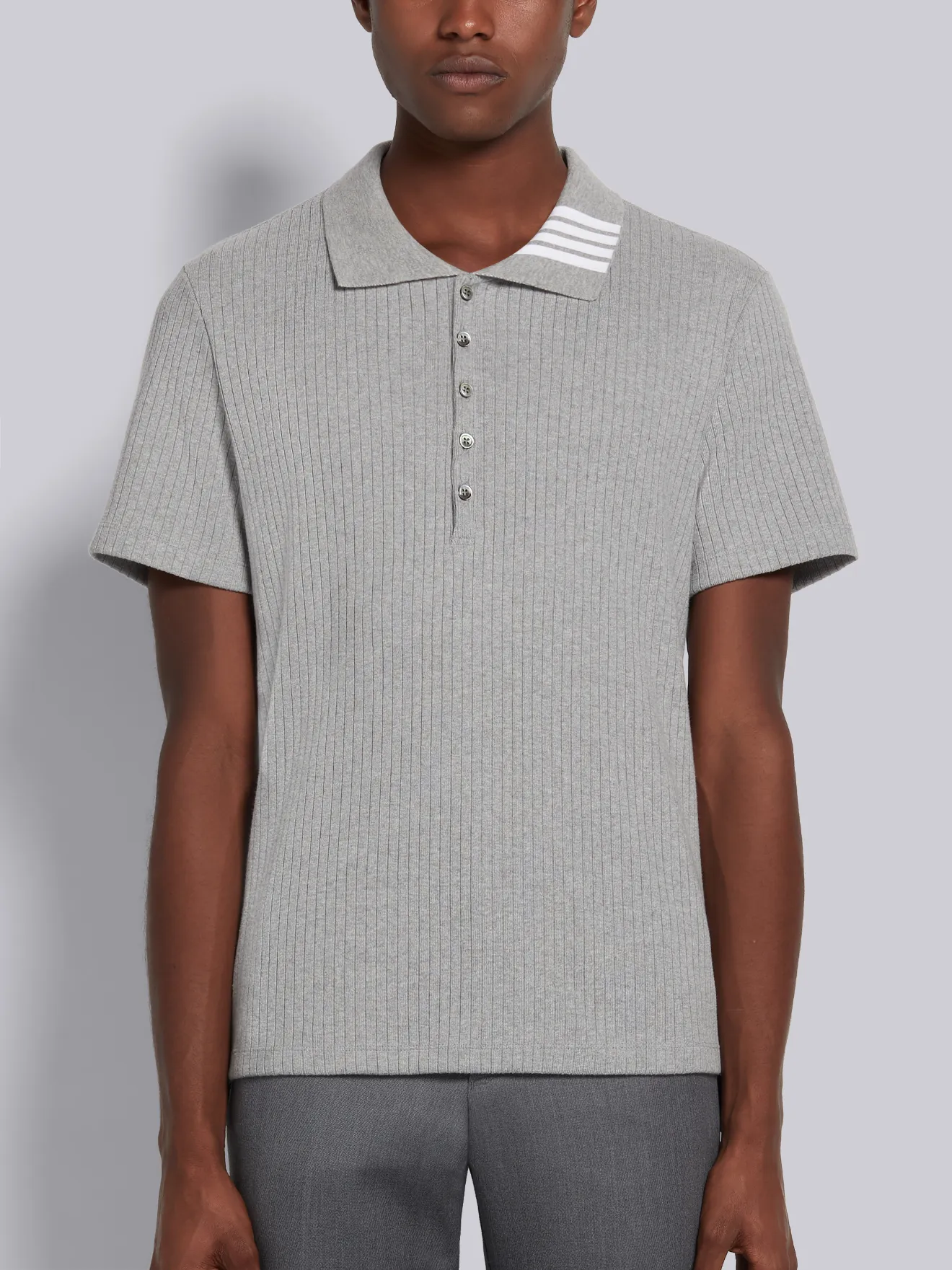 ribbed short-sleeve polo shirt | Thom 