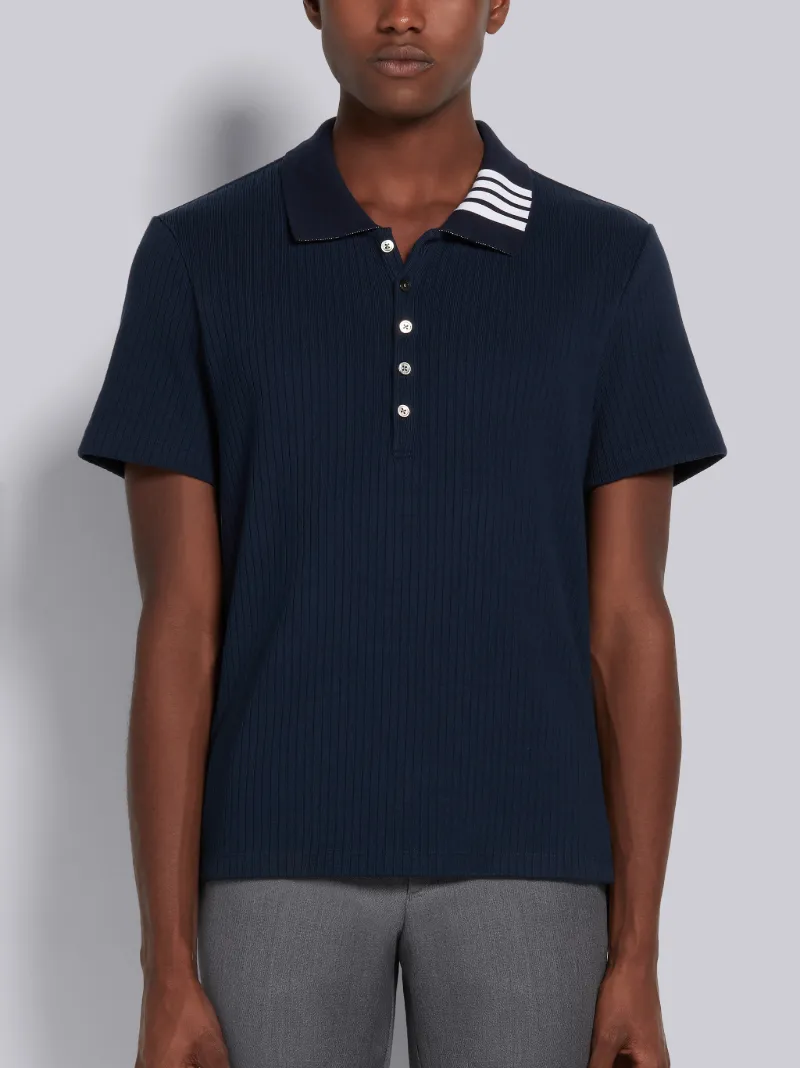 ribbed short-sleeve polo shirt | Thom 