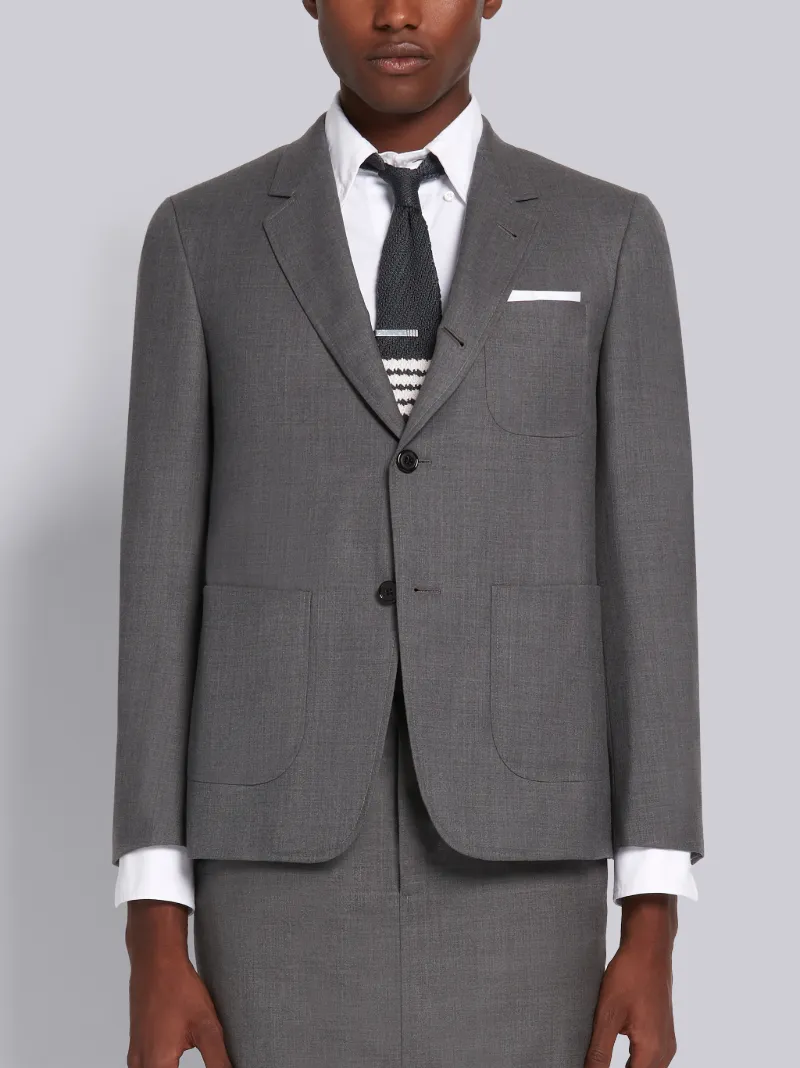 Medium Grey Super 120s Wool Twill Sack 