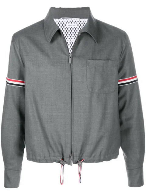 Thom Browne striped zip-up shirt jacket