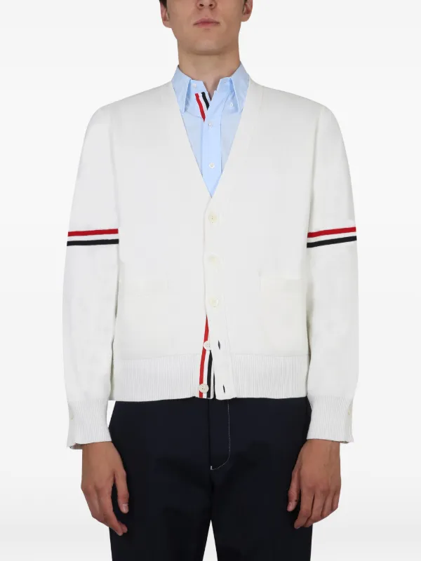 正規品 トムブラウン 4BAR オーバーサイズ　カーディガン トリコロール 1 Thom Browne 4BAR トリコロール カーディガン 通販 - FARFETCH