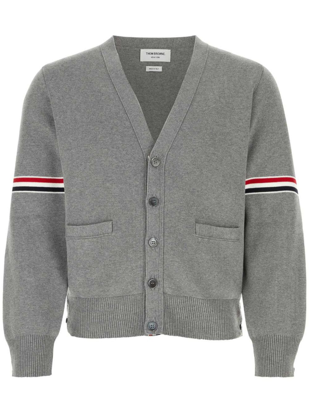 Thom Browne Milano stitch stripe armband cardigan - Grey