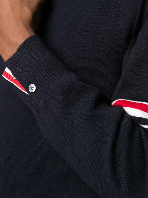 Thom Browne Milano Stitch Crew Neck Jumper | Blue | FARFETCH
