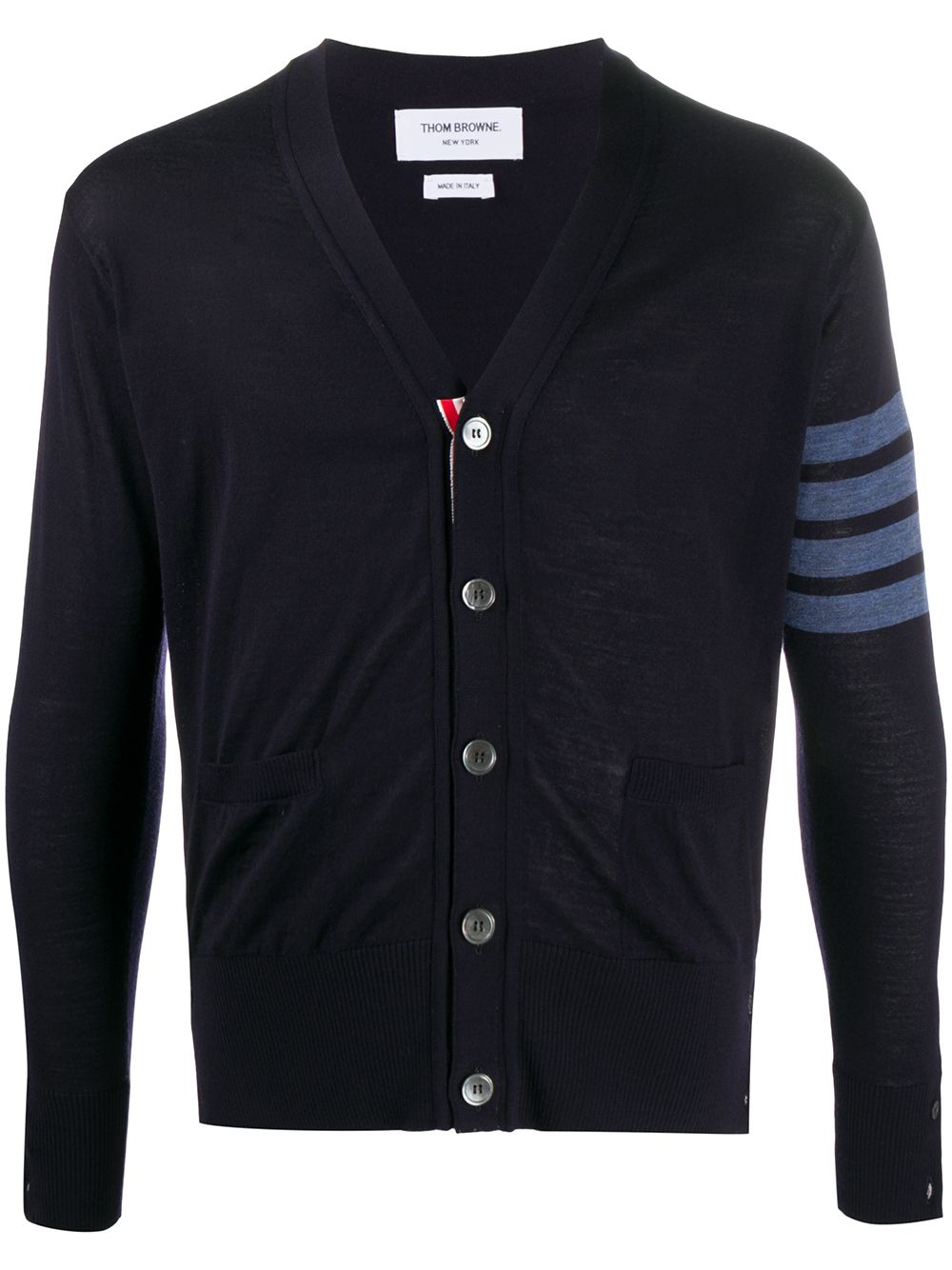 Thom Browne 4-Bar V-neck merino cardigan - Blue