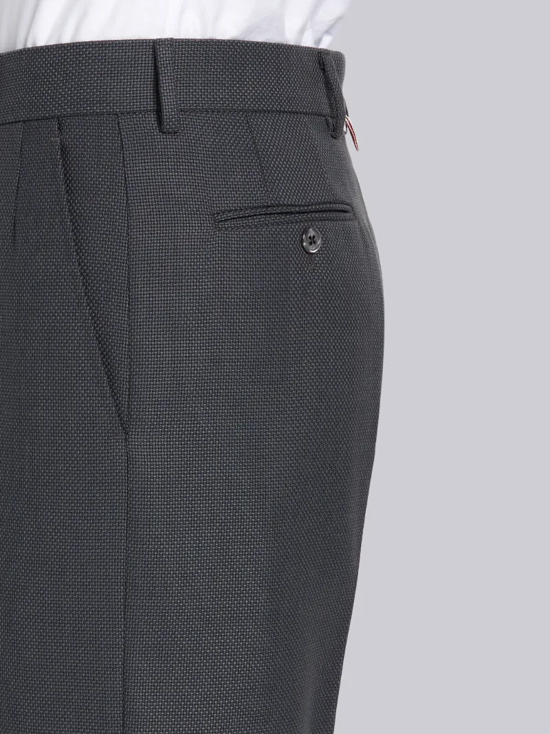 Dark Grey Wool Hopsack School Uniform Weave Beltloop Trouser | Thom ...