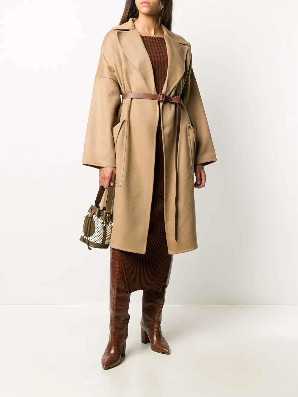 Image 2 of Burberry belted midi coat
