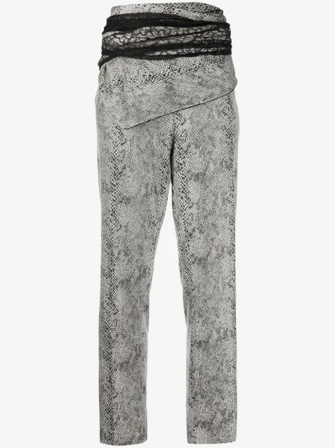 Y/Project high-waisted python-effect trousers
