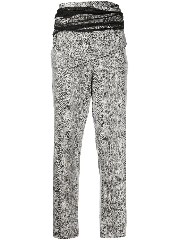 Y/Project High-waisted Python-effect Trousers in Black