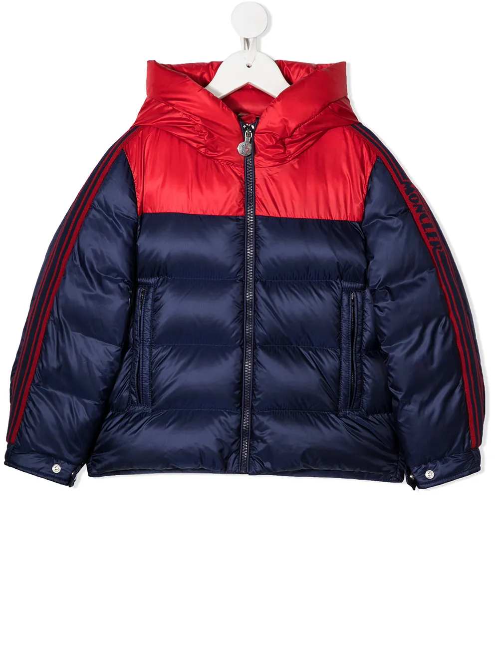 

Moncler Enfant chamarra capitonada con diseño colour block - Azul