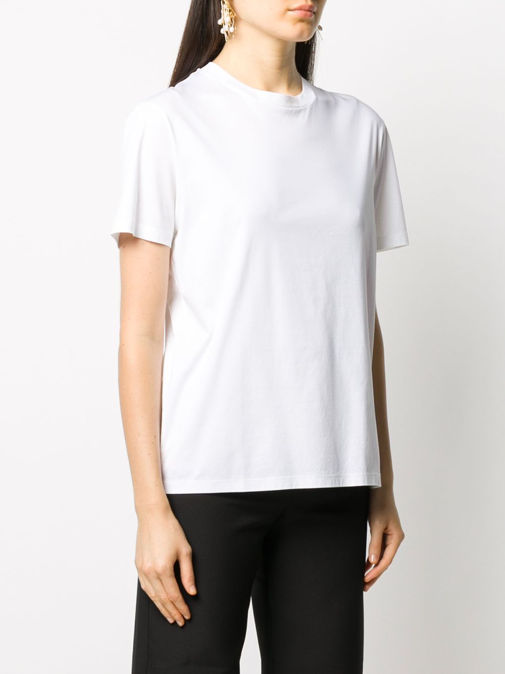 Shop Jil Sander Round Neck Cotton T-shirt In White