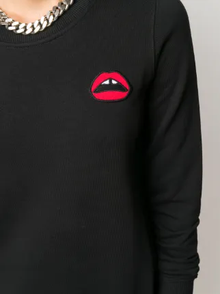 lips embroidered round neck sweatshirt展示图