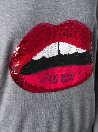 sequin lips embroidered fine knit jumper展示图