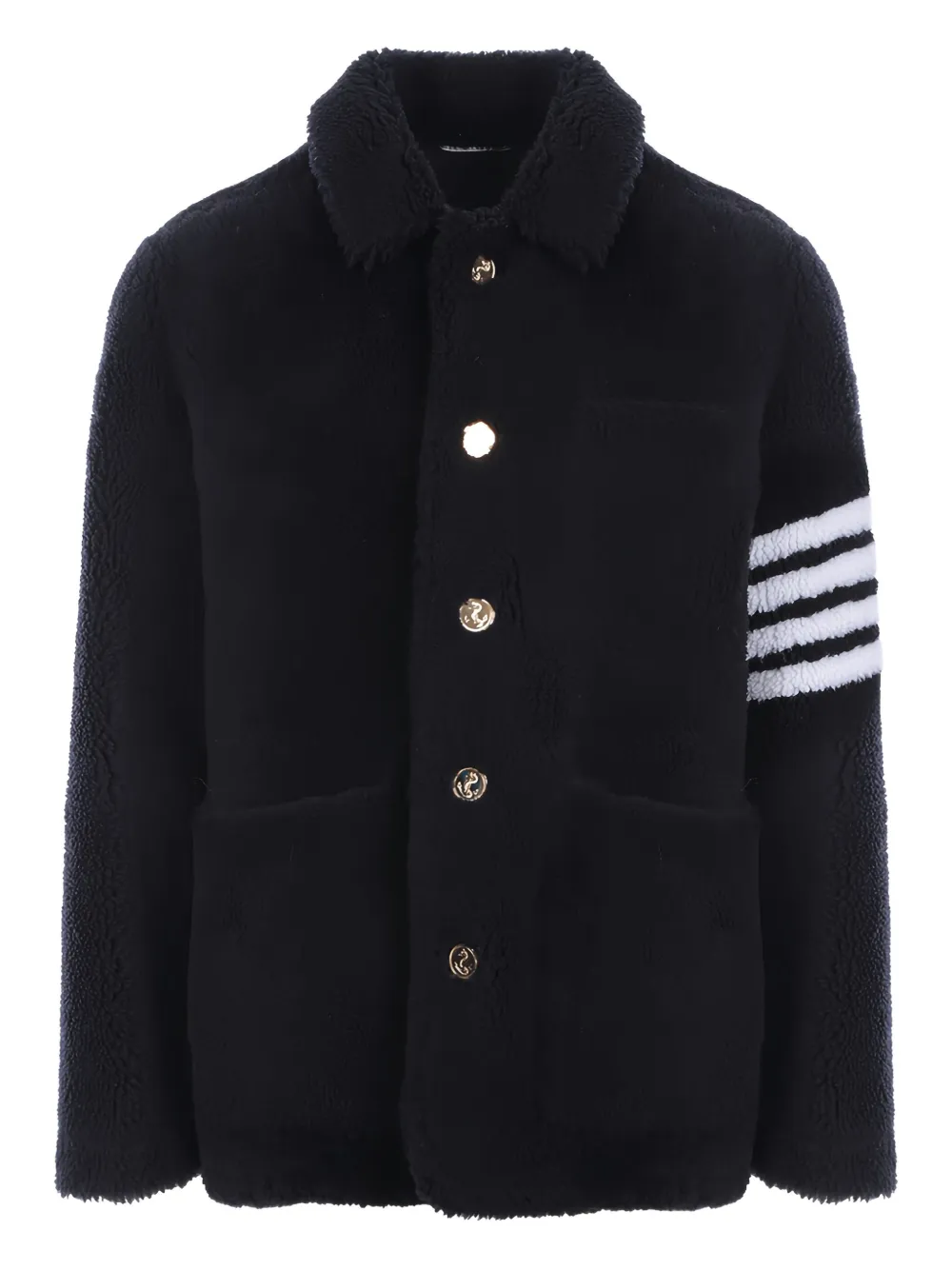 Thom Browne 4BAR ムートンジャケット - ブルー Thom Browne 4BAR ムートンジャケット - ブルー