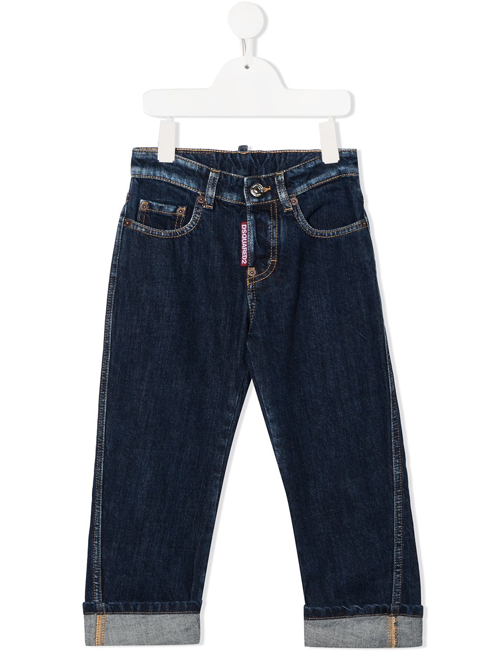 фото Dsquared2 kids джинсы с подворотами