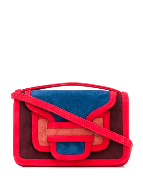 red suede tote bag