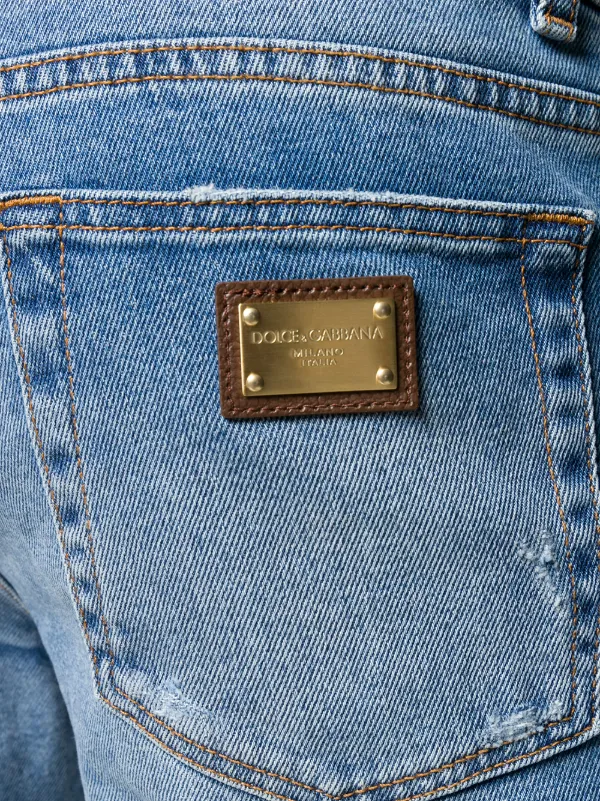 Shop Dolce \u0026 Gabbana logo plaque jeans 