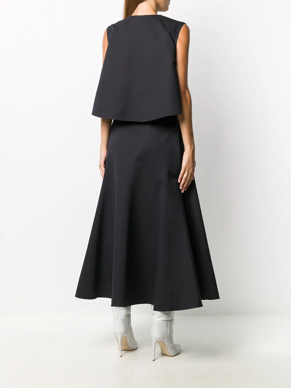 фото Jil sander расклешенное платье с v-образным вырезом