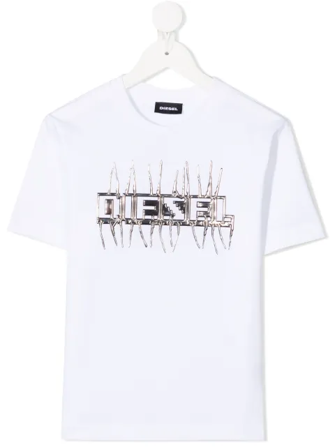 Diesel Kids logo embellished T-shirt