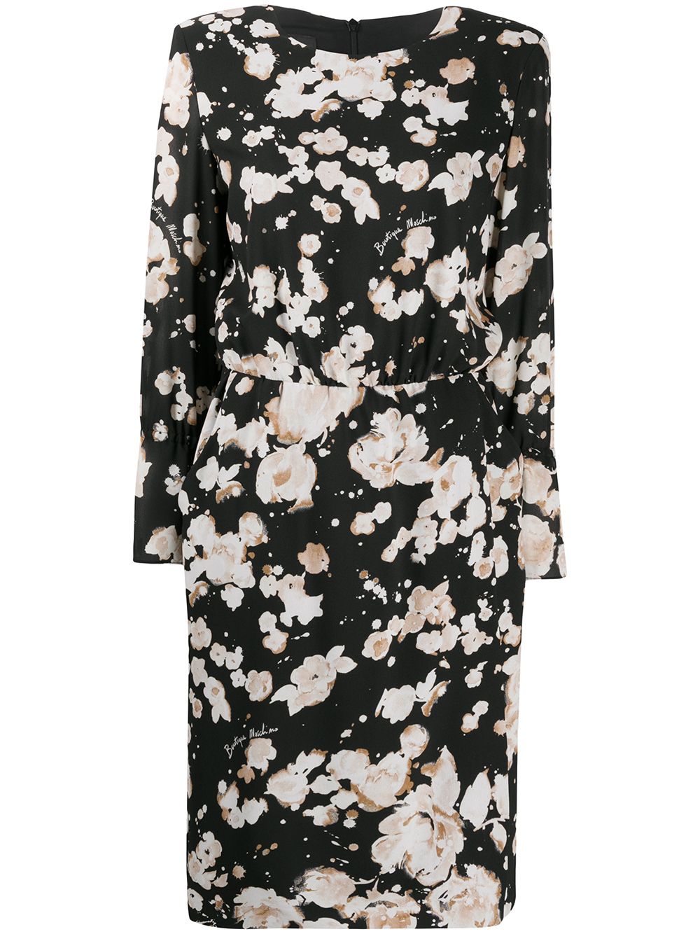 

Boutique Moschino vestido recto con estampado floral - Negro