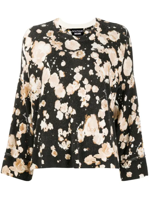 Boutique Moschino floral long-sleeve jumper