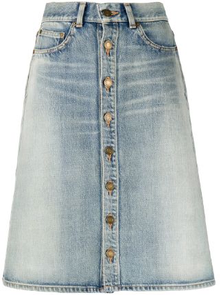 saint laurent denim skirt