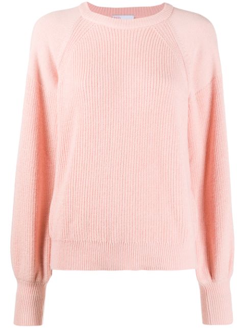 Shop pink RED Valentino puffed-sleeve jumper with Express Delivery ...