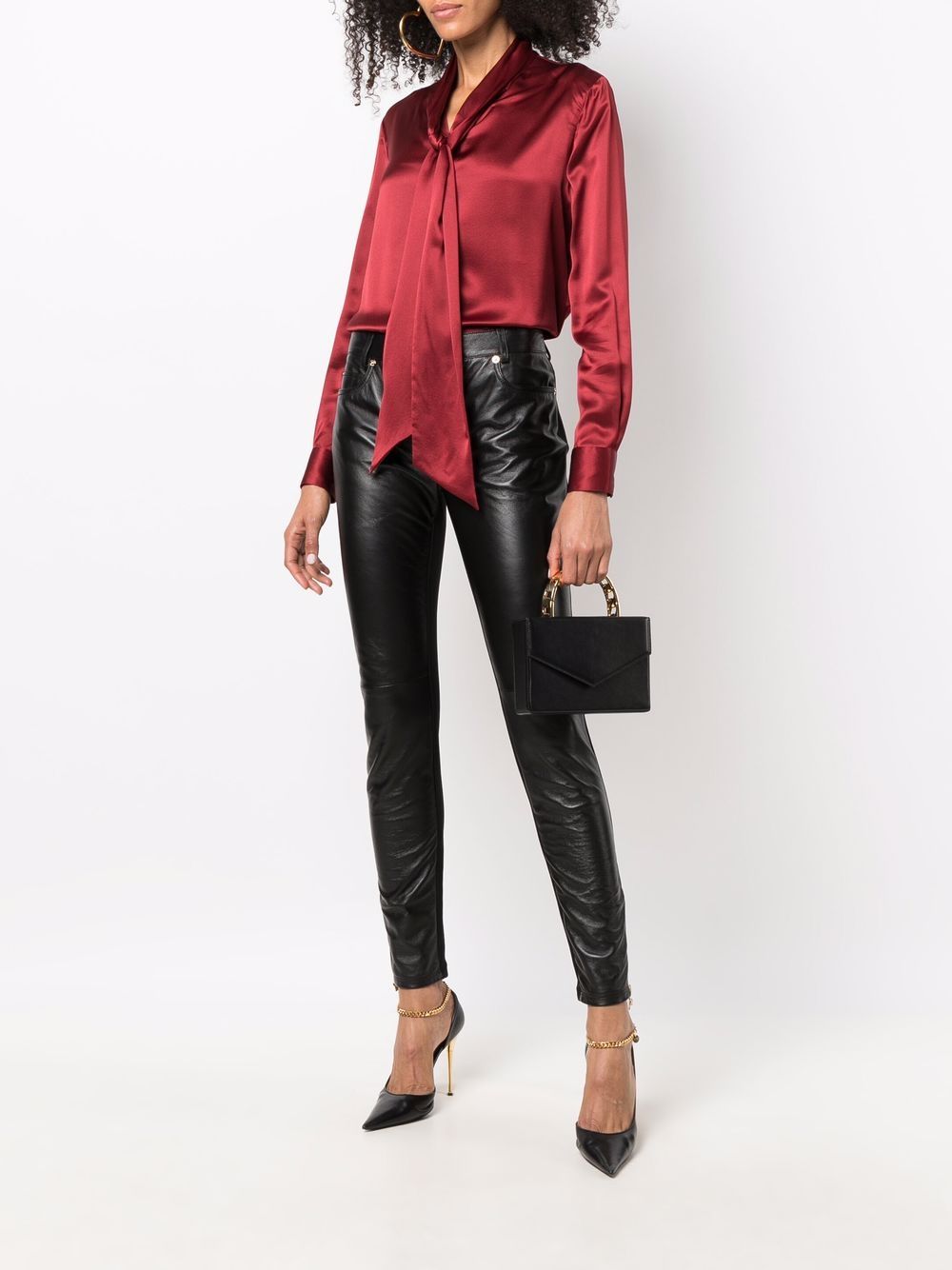 Saint Laurent Blouse met strik - Rood