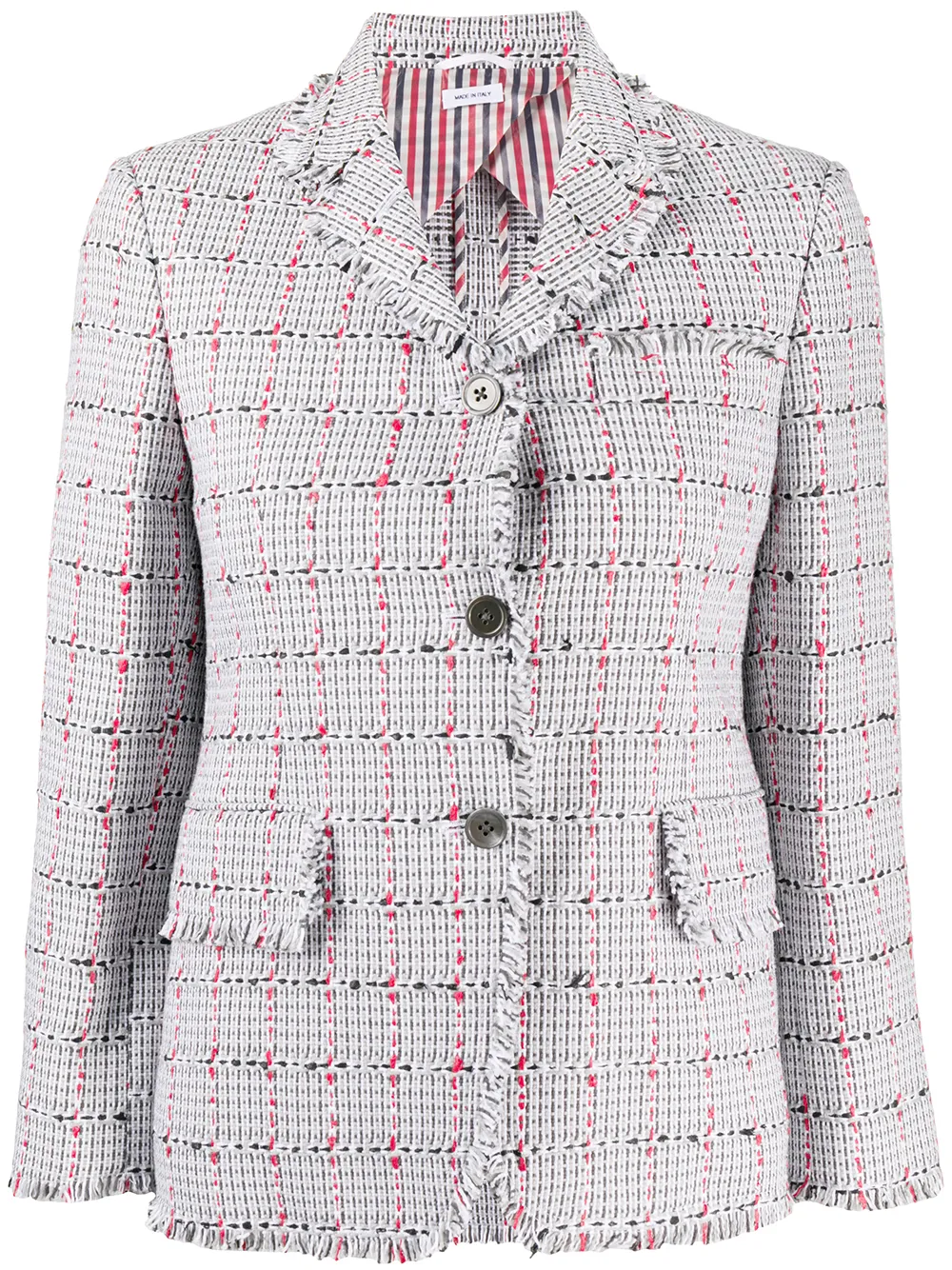 blazer en tweed à carreaux