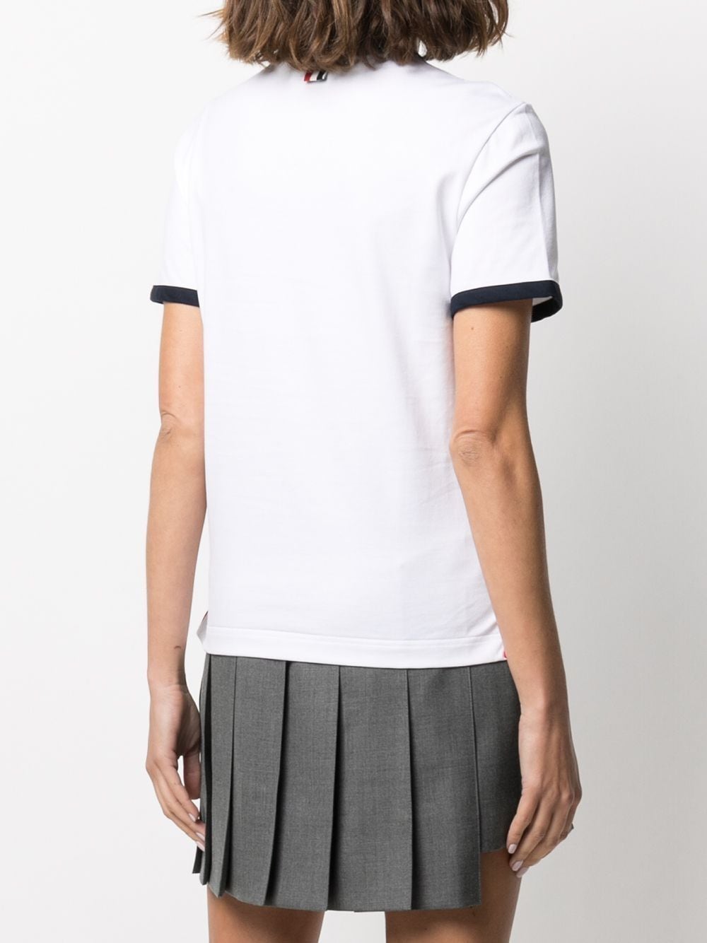 Shop Thom Browne Asymmetric Hem Short-sleeve T-shirt In 100 White