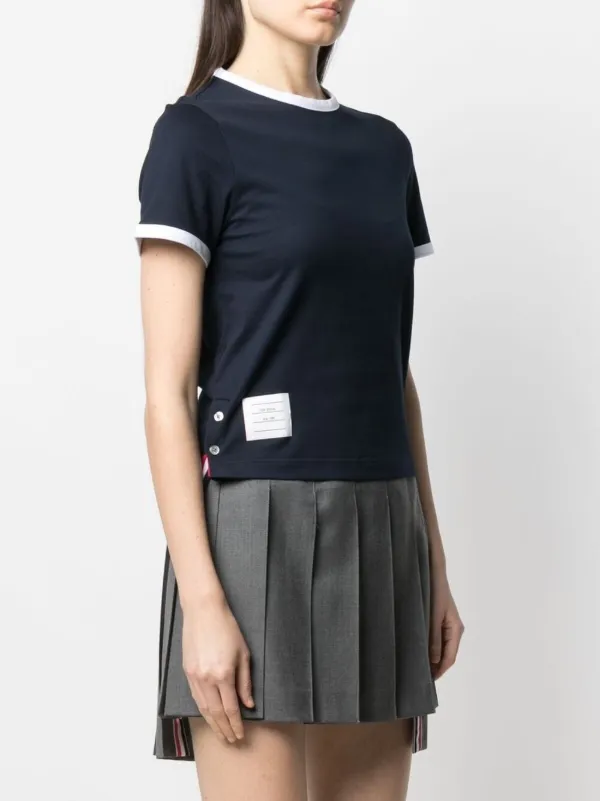 【送料&関税込】Thom Browne Asymmetric Hem T-shirt Thom Browne Asymmetric Hem short-sleeve T-shirt | Blue