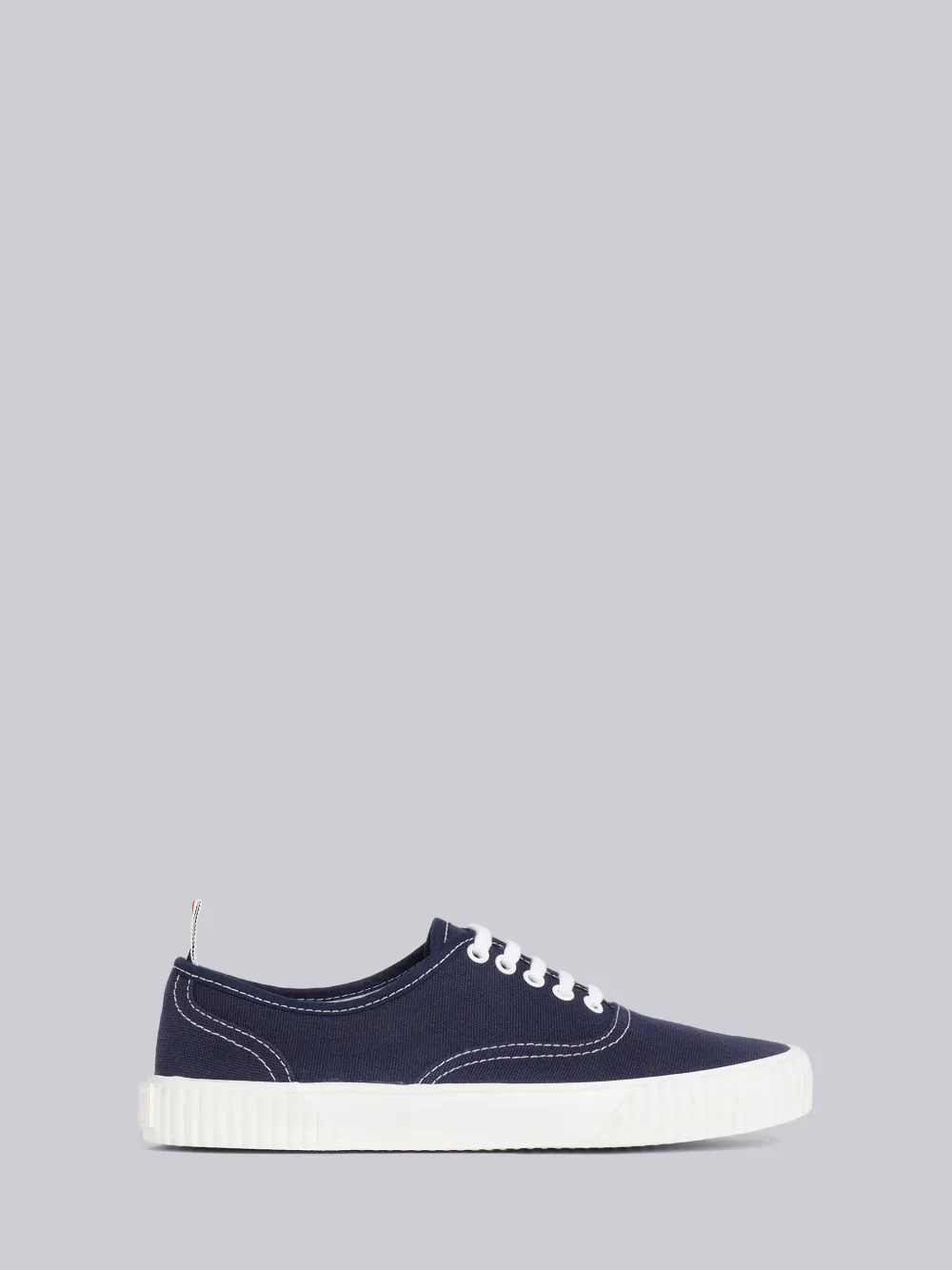 Thom Browne Navy Heritage Vulcanized Sneakers In Blue