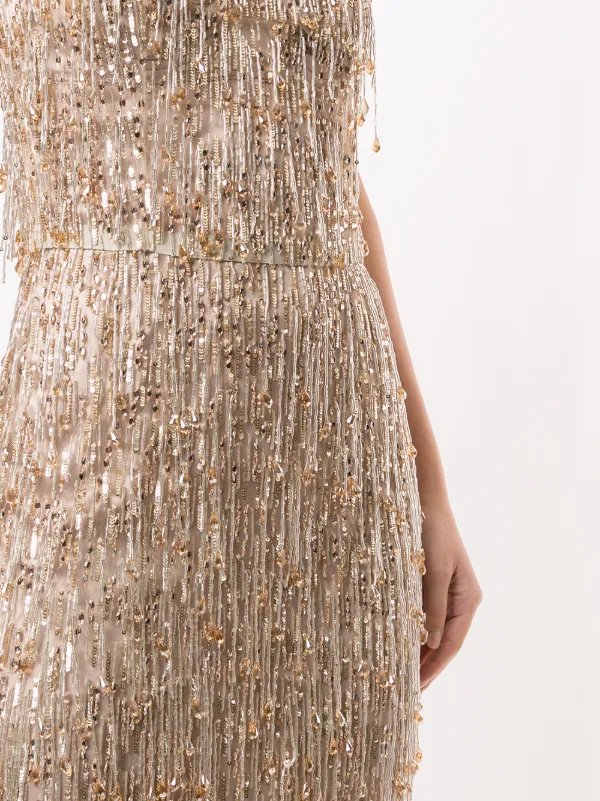 Dolce & Gabbana Beaded Sheath Dress - Neutrals