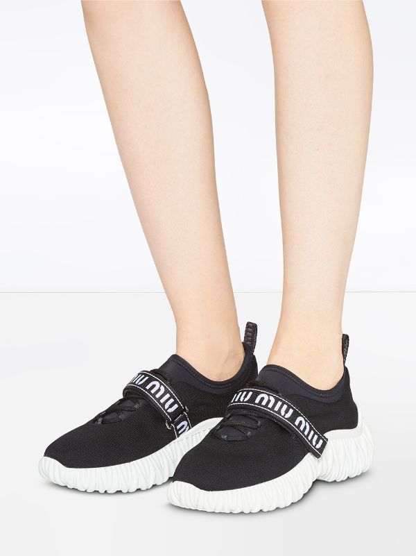 miu miu stretch knit sneakers