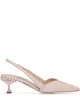 Image 1 of Miu Miu embossed slingback pumps