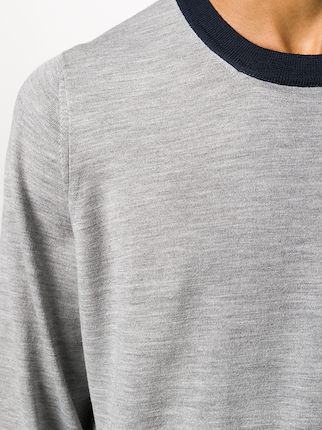 long sleeve contrasting trim sweater展示图