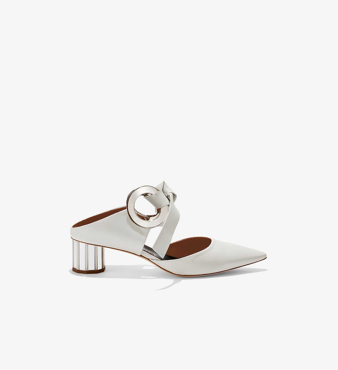 Grommet Block Heel Mules