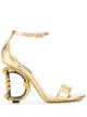 Image 1 of Dolce & Gabbana 105 mm Keira baroque logo sandals