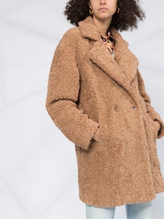 double-breasted shearling coat展示图