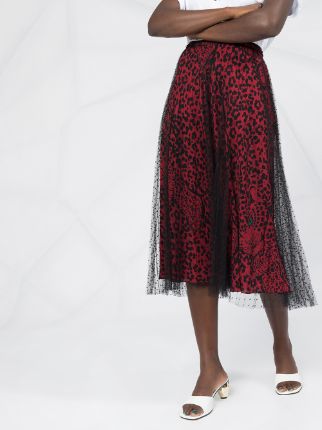 high-waisted leopard-print skirt展示图