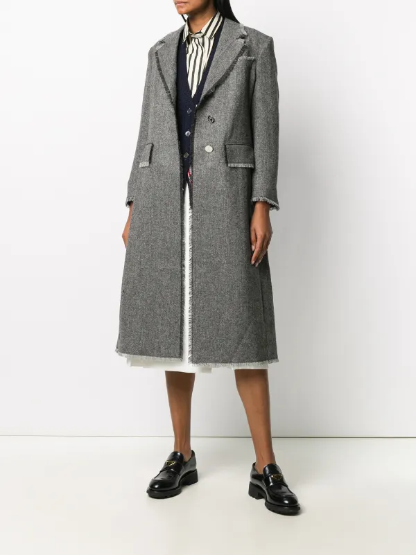THOM BROWNE ウールコート チャコールグレー THOM BROWNE ウールコート チャコールグレー 【公式通販】